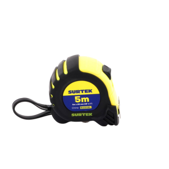 Flexometro anti impacto de 5 metros, cinta ancha con boton de freno.