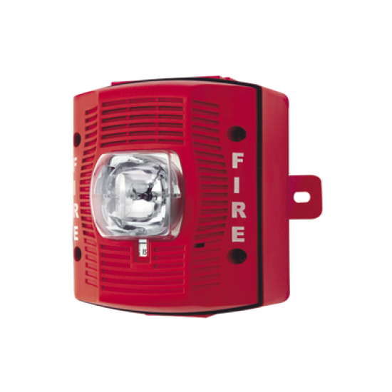Bocina con Lámpara Estroboscópica para Exterior, con Configuración Estroboscópica Seleccionable, Color Rojo