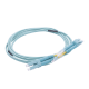Jumper de Fibra Óptica Multimodo OM4 50/125 LC-LC OFNR (Riser), 2.0 mm, Dúplex, Aqua, 2 metros