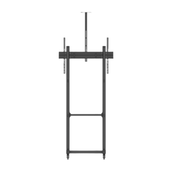 Montaje de Piso Móvil para Pantallas de  65 in a 100 in | vesa 100 x 100 hasta 1000 x 600 | carga maxima soportada 120kg| Fabricado en aluminio y acero