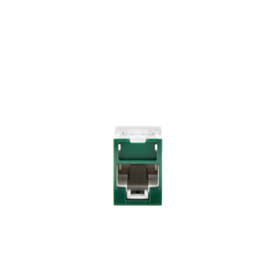 Jack UltraMAX Cat6, UTP, Montaje híbrido en Placa de Pared (Plano y Angulado), Color Verde, Punch Down