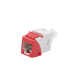 Jack UltraMAX Cat6, UTP, Tipo Keystone, Color Rojo, Punch Down