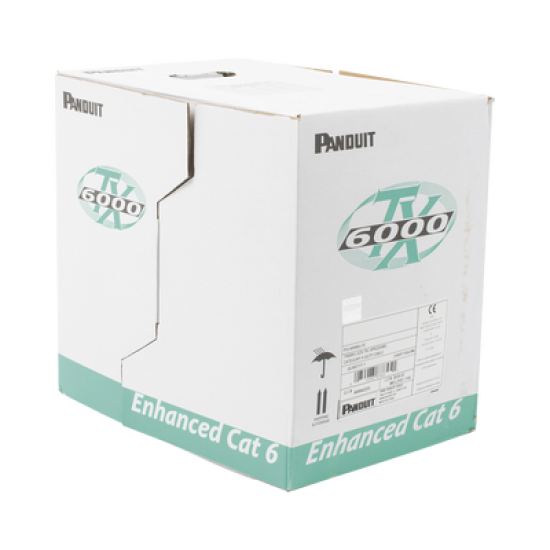 Bobina de Cable UTP 305 m. de Cobre, TX6000™ PanNet, Reelex, Azul, Categoría 6 Mejorado (23 AWG), LSZH (Bajo Humo, Cero Halógenos), de 4 pares