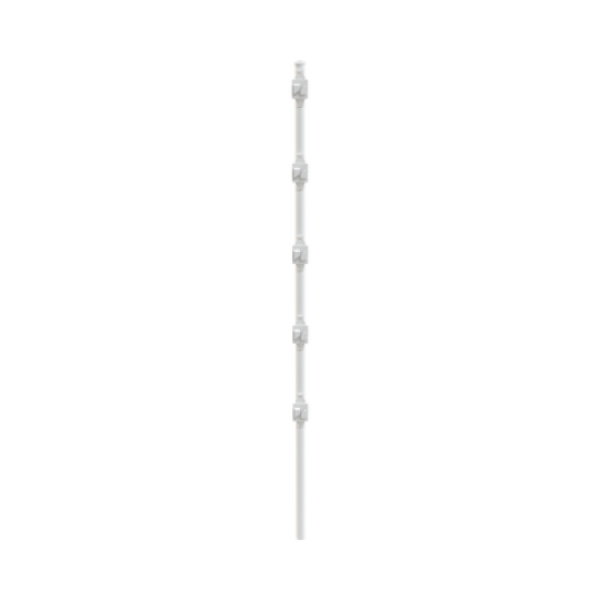 Poste con 5 Aisladores de PASO  para Cerca Electrificada. Tubo Galvanizado de 1.2m, cal. 18 de 1