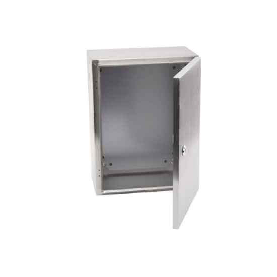 Gabinete de Acero Inoxidable IP66 Uso en Intemperie (300 x 400 x 200 mm) con Placa Interna Galvanizada.