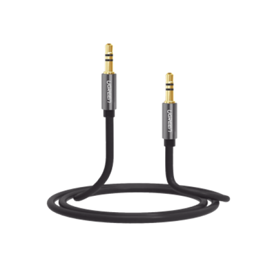 Cable Auxiliar 5 Metros / Conector 3.5mm a 3.5mm / Macho a Macho / Cubierta de TPE / Carcasa de Aluminio / Color Negro