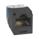 Conector Jack RJ45 Estilo TG, Mini-Com, Categoría 6A, de 8 posiciones y 8 cables, Color Negro