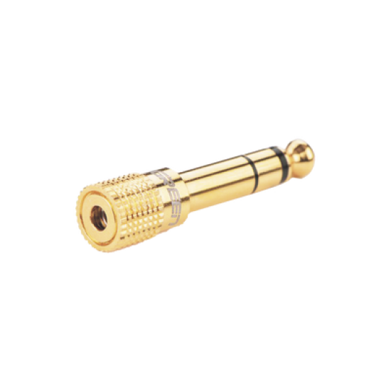 Adaptador (Convertidor) de Audio 3.5mm Hembra a 6.5mm Macho / Plug & Play / Superficie de Rosca Antideslizante / Calidad de sonido sin pérdidas