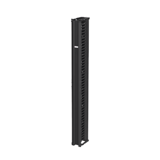 Organizador Vertical CableTek, Sencillo (Solo Frontal), Para Rack Abierto de 45 Unidades, 6 in de Ancho, Color Negro