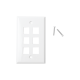 Placa de pared de 6 puertos, Keystone, Color Blanco 