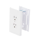 Contacto eléctrico doble, soporte y tapa color blanco de PVC auto extinguible,  para canaleta TEK100 (5591-10200) 