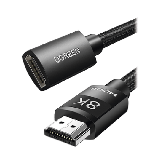 Cable de extensión HDMI 8K / 1 Metro / Macho a Hembra / HDMI 2.1 / 8K@60Hz / Núcleo de Cobre Puro 28AWG / Soporta la Conexión de hasta 3 Metros de largo en HDMI 2.1 