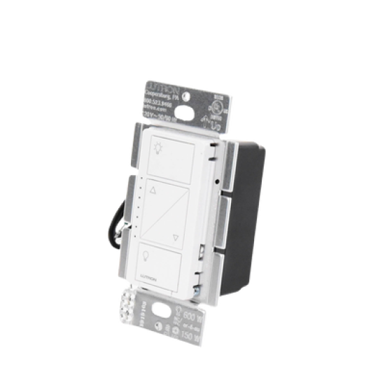 (Caseta Wireless) Atenuador de pared. Aumenta/Disminuye Intensidad de Iluminación.  No requiere cable neutro. 150W LED / 600W INC/HAL