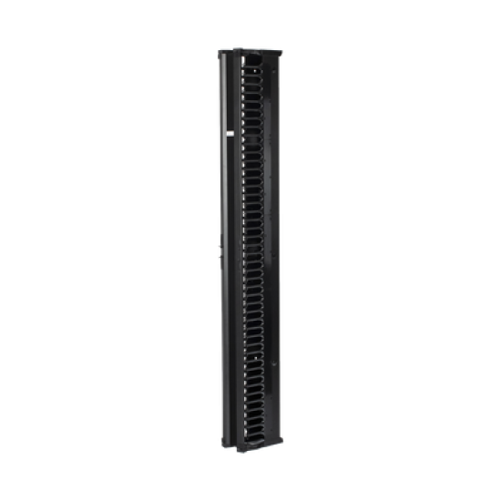 Organizador Vertical CableTek, Doble (Frontal y Posterior), Para Rack Abierto de 45 Unidades, 6 in de Ancho, Color Negro