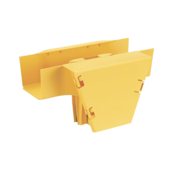 Accesorio en T con Conexión Horizontal y Bajada Vertical a 90º, Para Canaletas FiberRunner™ 4x4, Color Amarillo