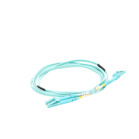 Jumper de Fibra Óptica Multimodo OM4 50/125 LC-LC OFNR (Riser), 2.0 mm, Dúplex, Aqua, 2 metros