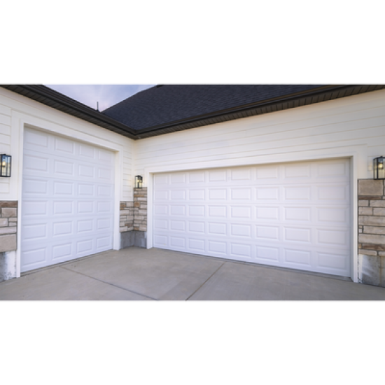 Puerta de Garage de alta calidad, Color blanco 10X8 pies,  AISLADA, Estilo Americana , CUADRO CORTO.
