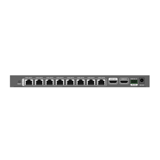Kit Divisor y Extensor HDMI / Divide 1 Fuente HDMI a 8 Pantallas / Extiende la señal HDMI hasta 70 m / Resolución 4K @ 60 Hz/ Cat 6/6a/7 / IPCOLOR / CERO LATENCIA / Uso 24/7 / Puerto S/PDIF / EDID / RS232 / Salida Loop / Alimente solo el Tx 