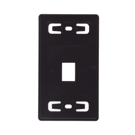 Placa de pared modular MAX, de 1 salida, Color Negro
