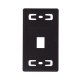 Placa de pared modular MAX, de 1 salida, Color Negro