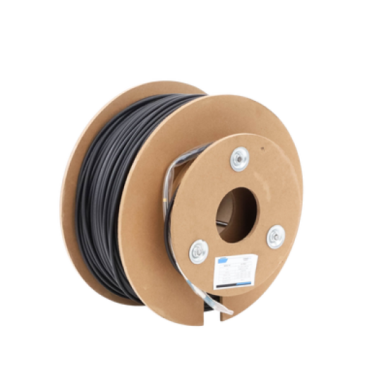 Carrete de Fibra Óptica Monomodo con conectores LC-LC Duplex, Reforzada con Kevlar, de 150 metros, Para instalaciones subterráneas por tubería