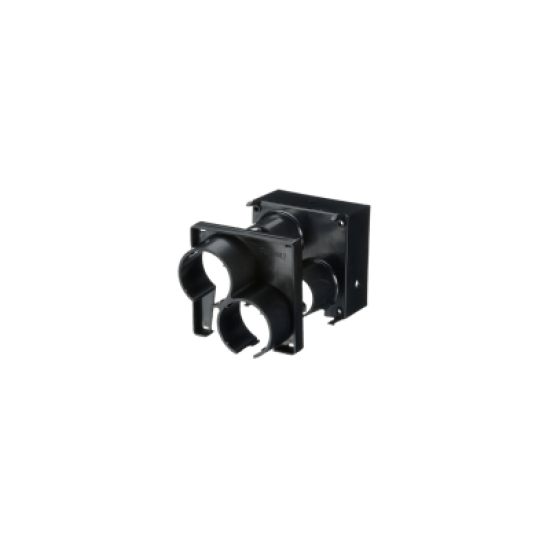 Tapa con 2 Salida a Tubo Corrugado de 1.5in (38mm), Para uso con Canaletas 4X4 FiberRunner™, Color Negro