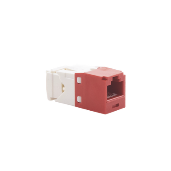 Conector Jack RJ45 Estilo TG, Mini-Com, Categoría 6, de 8 posiciones y 8 cables, Color Rojo