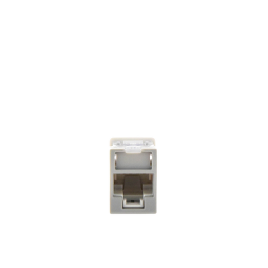 Jack UltraMAX Cat6A, UTP, Montaje híbrido en Placa de Pared (Plano y Angulado), Color Gris, Punch Down