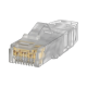 Plug RJ45 Cat6A, Para Cable UTP de Calibre 26 AWG, Chapado en Oro de 50 micras, Paquete de 100 piezas