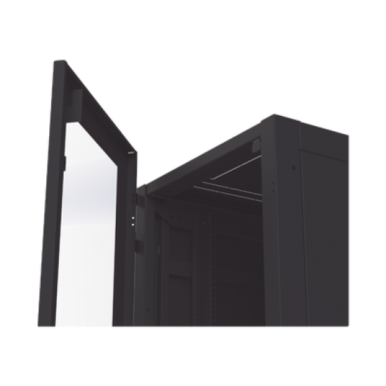 Gabinete Profesional para Telecomunicaciones de 45UR, 1200 mm Profundidad, Incluye 2 Organizadores Verticales de 45 Unidades de Rack, Se envía el Gabinete Armado.