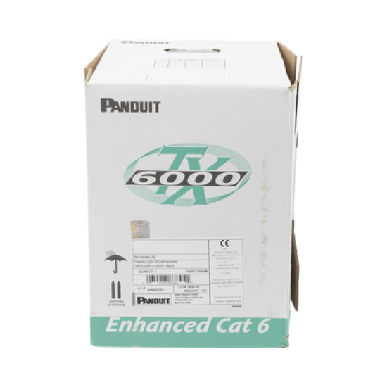 Bobina de Cable UTP 305 m. de Cobre, TX6000™ PanNet, Reelex, Azul, Categoría 6 Mejorado (23 AWG), LSZH (Bajo Humo, Cero Halógenos), de 4 pares
