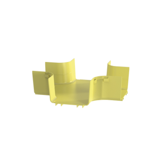 Accesorio de 4 Vías Horizontal, Con Ángulos a 90º, Para Canaletas FiberRunner™ 6X4, Color Amarillo