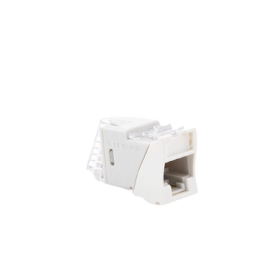 Jack UltraMAX Cat6, UTP, Montaje híbrido en Placa de Pared (Plano y Angulado), Color Blanco, Punch Down