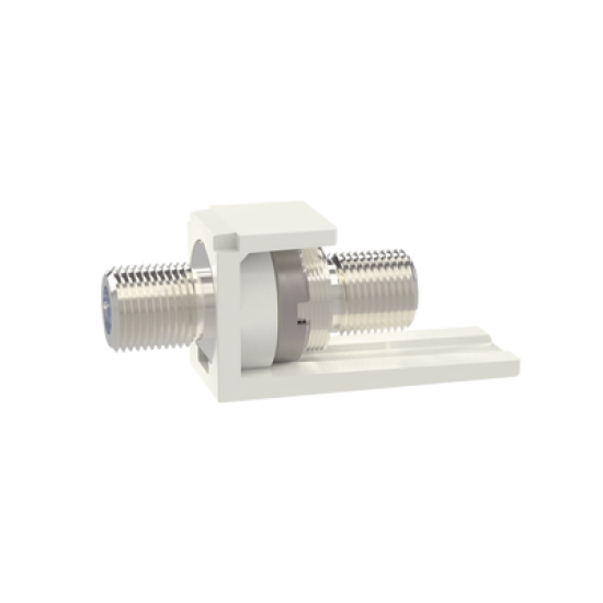Módulo Acoplador Coaxial Tipo F, Mini-Com, de 75 Ohms, 3.0 GHz, Color Blanco