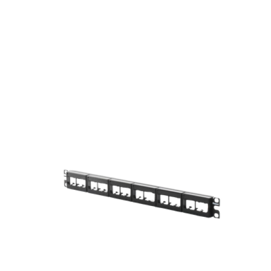 Panel de Parcheo Modular Mini-Com (Sin Conectores), Plano, Sin Blindaje, Con Etiqueta y Cubierta, de 24 puertos, 1UR