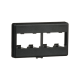 Placa de Mobiliario Modular Estándar, Salidas Para 4 Puertos Mini-Com, Color Negro