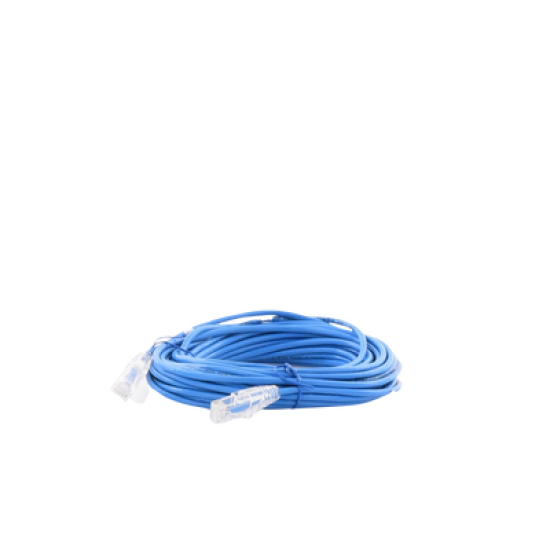 Cable de Parcheo Slim UTP Cat6A - 10 m Azul, Diámetro Reducido (28 AWG)