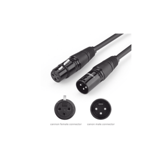 Cable para Micrófono XLR Tipo Canon Macho a Hembra | 5 Metros Plug & Play | Anti interferencias | Triple Blindaje | Alta Calidad | Color Negro