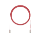 Cable de Parcheo UTP Cat6A, CM/LSZH, Diámetro Reducido (28AWG), Color Rojo, 5ft