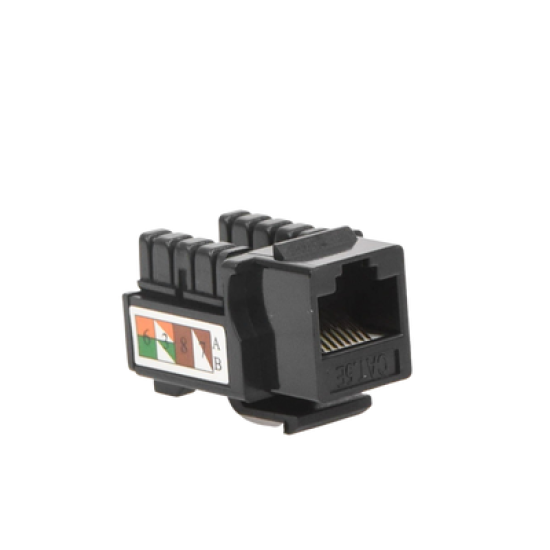 Módulo Jack Keystone Cat5e con terminación 110 (Punchdown) para faceplate - Color Negro