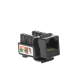 Módulo Jack Keystone Cat5e con terminación 110 (Punchdown) para faceplate - Color Negro