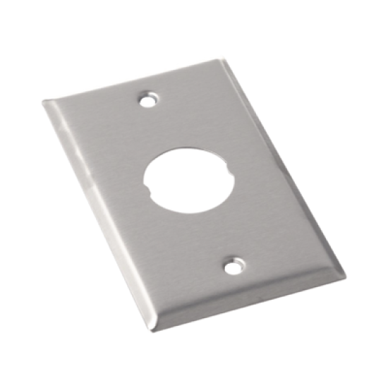 Placa de Pared IndustrialNet™, Para 1 Conector Industrial, de Acero Inoxidable