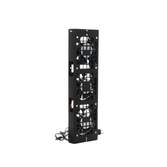 Kit de 3 Ventiladores 110 Vca (12 x 12 cm) con Clavija para Gabinete de Piso