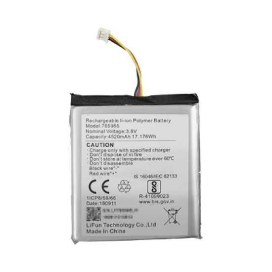 Batería de Respaldo para Panel de Alarma Hikvision / 4520 mAh / Compatible con Paneles AX PRO - AX HUB - Hibrido Versión 1 (DS-PHA64-W4P) y Repetidor AX PRO  DS-PR1-WB 