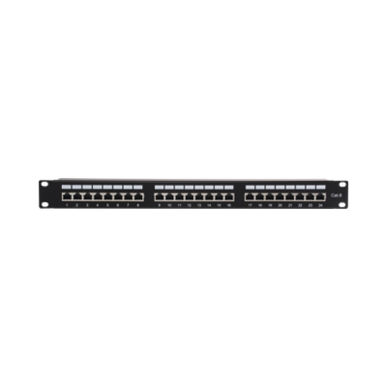 Panel de parcheo de impacto (110) Blindado (STP) de 24 puertos Cat6, 19in 