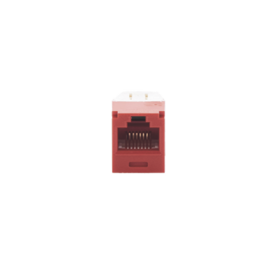 Conector Jack RJ45 Estilo TG, Mini-Com, Categoría 6, de 8 posiciones y 8 cables, Color Rojo