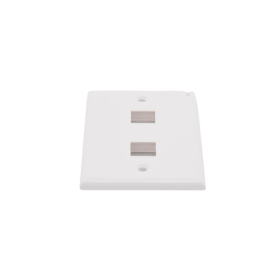 Placa de pared de 2 puertos, Keystone, Color Blanco 