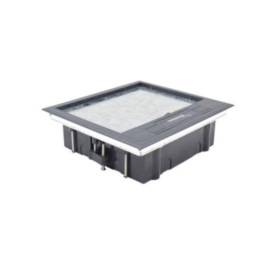 Caja de piso para dos módulos universales (Socket M2), para alimentación eléctrica y redes de datos (11000-33401) No incluye faceplates Caja de piso para dos módulos universales (Socket M2), para alimentación eléctrica y redes de datos (11000-33401) No incluye faceplates