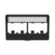Placa de Mobiliario Modular Estándar, Salidas Para 4 Puertos Mini-Com, Con Espacio Para Etiquetas, Color Negro