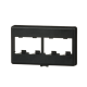 Placa de Mobiliario Modular Estándar, Salidas Para 4 Puertos Mini-Com, Color Negro